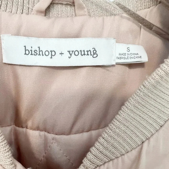 BISHOP + YOUNG Satin Bomber Jacket in Dusty Rose - Picture 4 of 8
